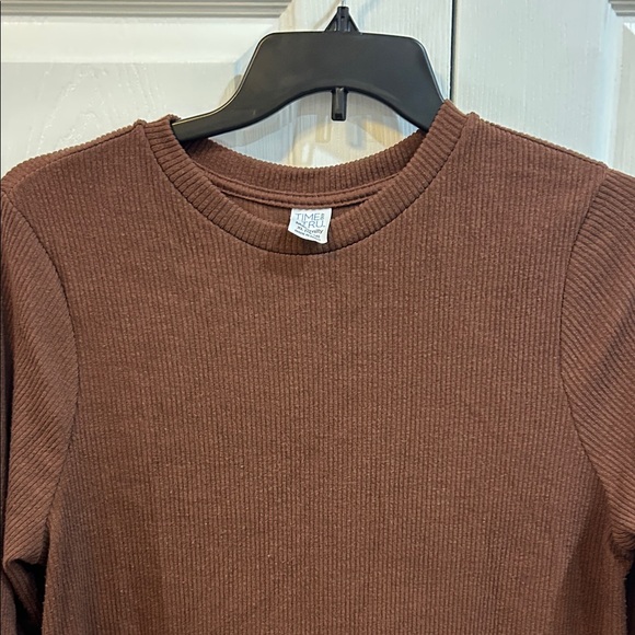 Time and Tru Rich Brown Long Sleeve Dress maternity - Picture 3 of 4